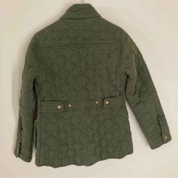 Market & Spruce Olive Quilted Jacket with Gold Buttons and zipper Size XS - Picture 8 of 11